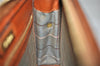 Authentic Burberrys Vintage Check Leather Clutch Hand Bag Purse Brown 3946K