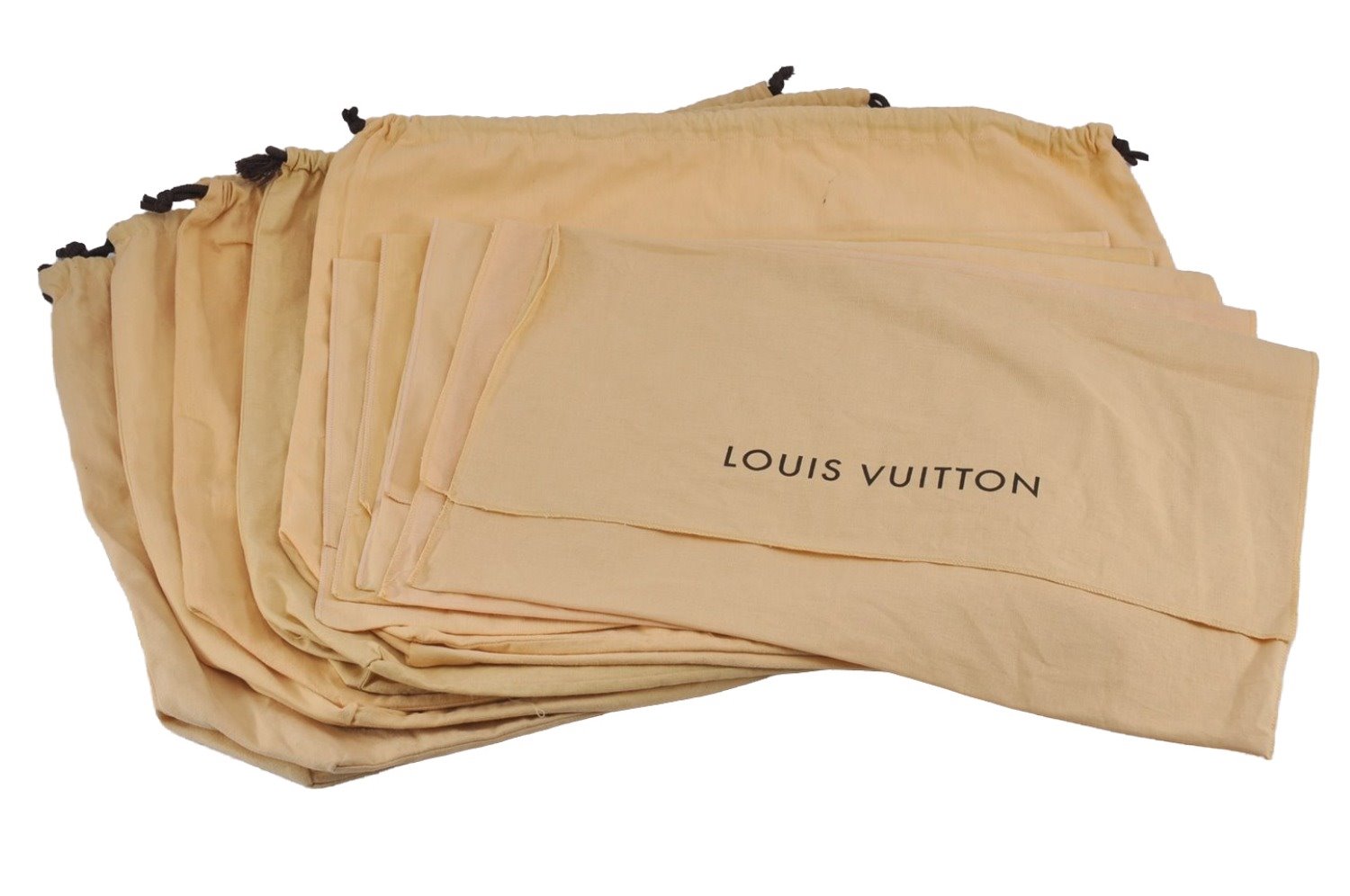 Authentic Louis Vuitton Dust Bag 10 Set Cotton Beige 23.6x18.9x6.3 LV 3947J