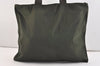 Authentic PRADA Vintage Nylon Tessuto Leather Shoulder Tote Bag Green 3948J