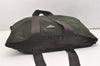 Authentic PRADA Vintage Nylon Tessuto Leather Shoulder Tote Bag Green 3948J