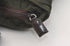 Authentic PRADA Vintage Nylon Tessuto Leather Shoulder Tote Bag Green 3948J
