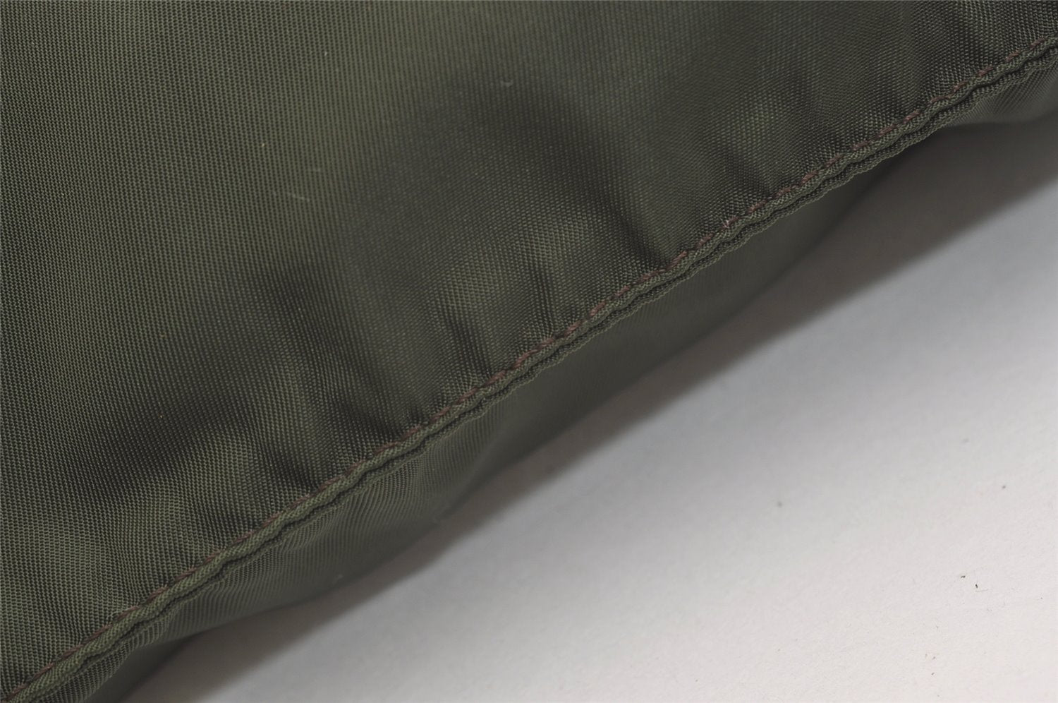 Authentic PRADA Vintage Nylon Tessuto Leather Shoulder Tote Bag Green 3948J
