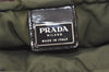Authentic PRADA Vintage Nylon Tessuto Leather Shoulder Tote Bag Green 3948J