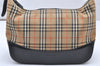 Authentic Burberrys Nova Check Shoulder Hand Bag Canvas Leather Beige 3948K