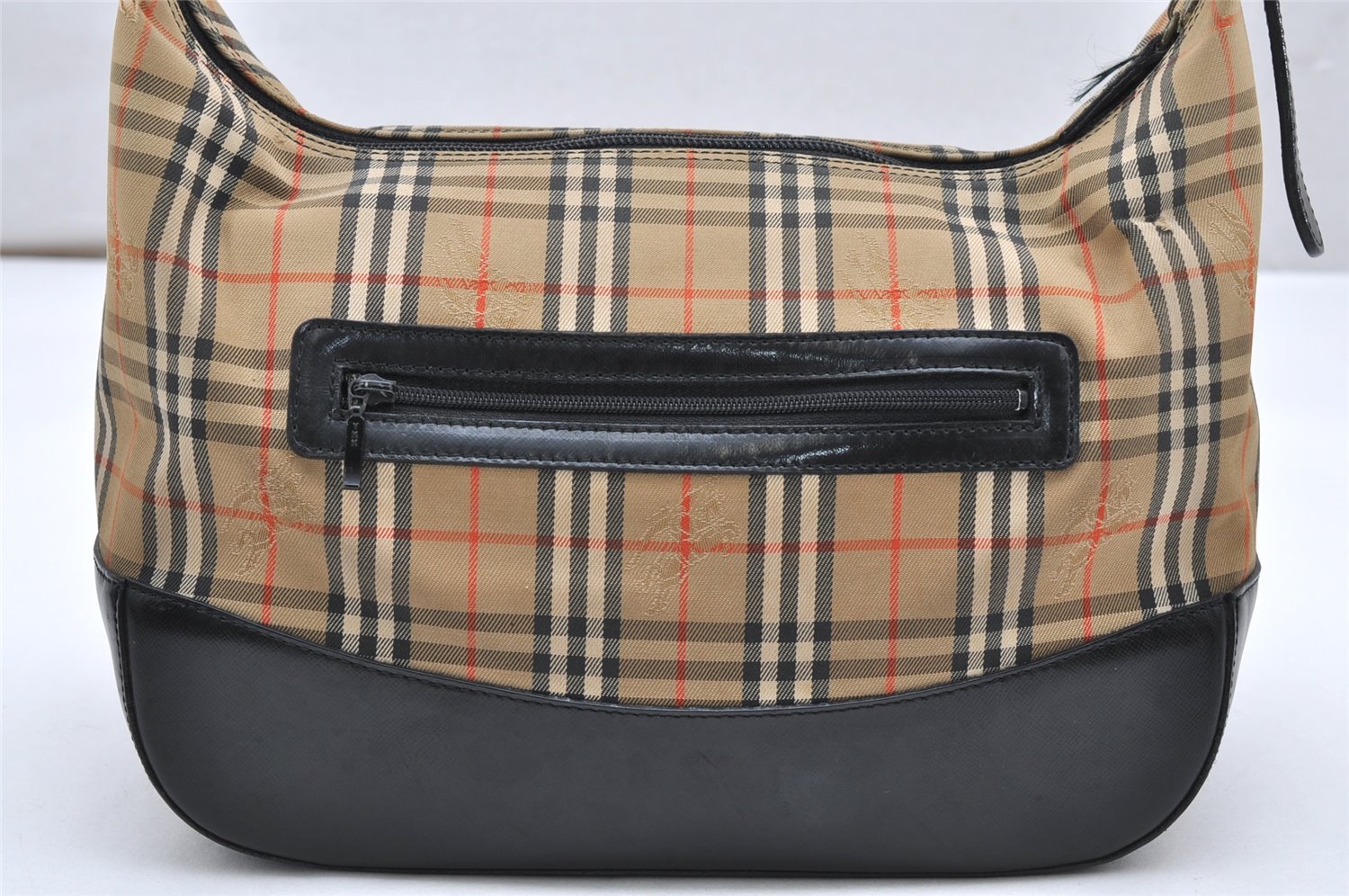 Authentic Burberrys Nova Check Shoulder Hand Bag Canvas Leather Beige 3948K
