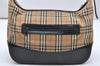 Authentic Burberrys Nova Check Shoulder Hand Bag Canvas Leather Beige 3948K