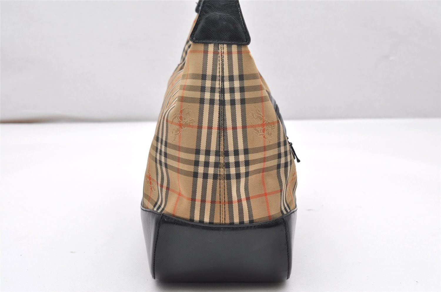 Authentic Burberrys Nova Check Shoulder Hand Bag Canvas Leather Beige 3948K