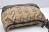 Authentic Burberrys Nova Check Shoulder Hand Bag Canvas Leather Beige 3948K