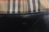 Authentic Burberrys Nova Check Shoulder Hand Bag Canvas Leather Beige 3948K