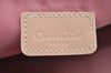 Authentic Christian Dior Trotter Saddle Shoulder Hand Bag PVC Enamel Pink 3949I