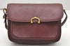 Authentic Cartier Must de Cartier Leather Shoulder Cross Bag Bordeaux Red 3949K