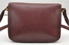 Authentic Cartier Must de Cartier Leather Shoulder Cross Bag Bordeaux Red 3949K