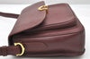 Authentic Cartier Must de Cartier Leather Shoulder Cross Bag Bordeaux Red 3949K