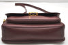 Authentic Cartier Must de Cartier Leather Shoulder Cross Bag Bordeaux Red 3949K