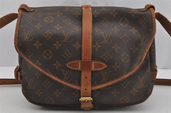 Authentic Louis Vuitton Monogram Saumur 30 Shoulder Cross Bag M42256 LV 3950J