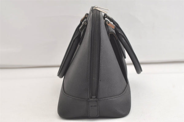 Authentic BURBERRY Vintage Leather Hand Bag Purse Black 3950K