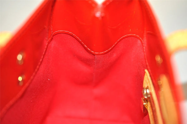 Authentic Louis Vuitton Vernis Reade PM Hand Bag Red M91088 LV 3951I