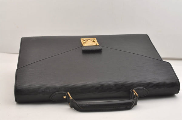 Auth Louis Vuitton Epi Serviette Ambassadeur Black Briefcase M54412 LV 3951J