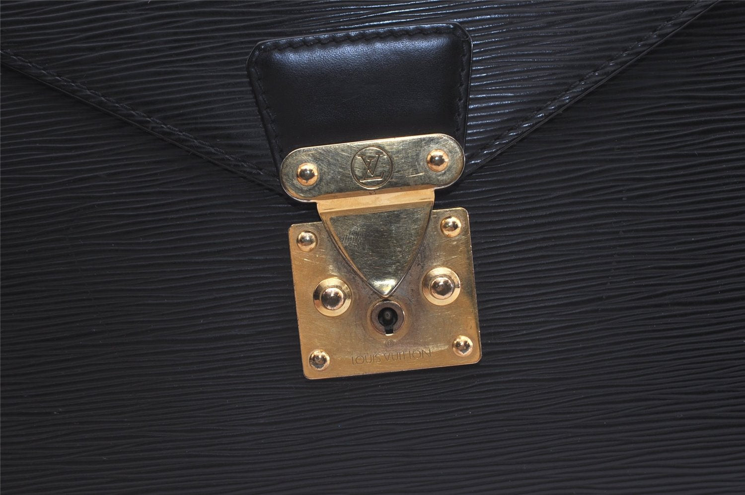 Auth Louis Vuitton Epi Serviette Ambassadeur Black Briefcase M54412 LV 3951J
