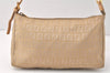 Authentic FENDI Zucchino Shoulder Hand Bag Purse Canvas Leather Beige 3951K