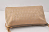 Authentic FENDI Zucchino Shoulder Hand Bag Purse Canvas Leather Beige 3951K