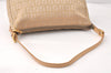 Authentic FENDI Zucchino Shoulder Hand Bag Purse Canvas Leather Beige 3951K