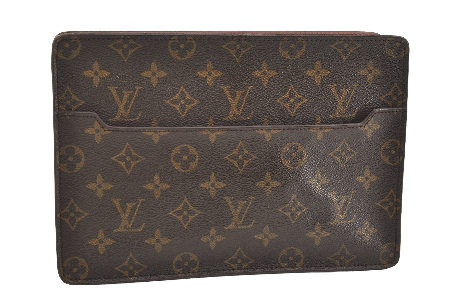 Authentic Louis Vuitton Monogram Pochette Homme Clutch Hand Bag M51795 LV 3952J