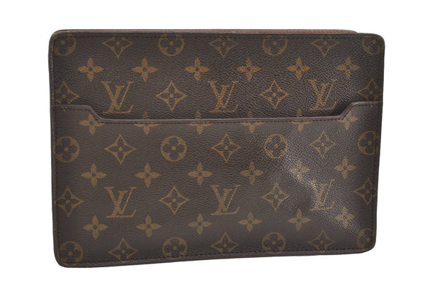 Authentic Louis Vuitton Monogram Pochette Homme Clutch Hand Bag M51795 LV 3952J