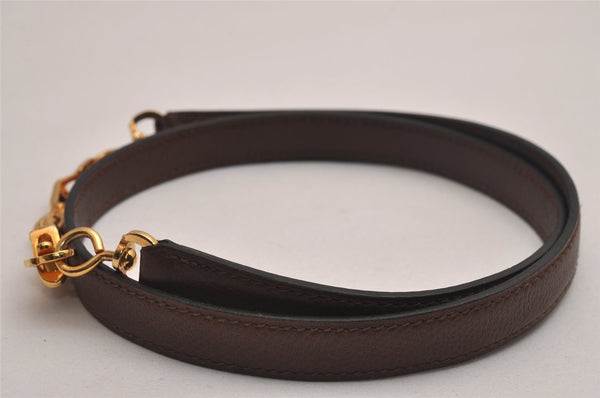 Authentic HERMES Vintage Shoulder Strap 32.7" Leather Brown 3953J