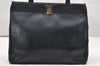 Authentic Salvatore Ferragamo Vara Leather Shoulder Tote Bag Navy Blue SF 3953K