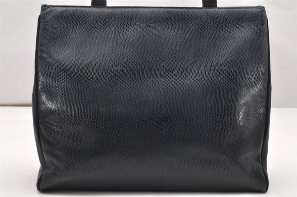 Authentic Salvatore Ferragamo Vara Leather Shoulder Tote Bag Navy Blue SF 3953K