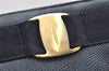 Authentic Salvatore Ferragamo Vara Leather Shoulder Tote Bag Navy Blue SF 3953K