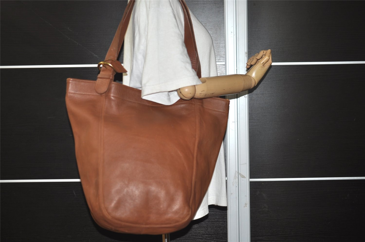 Authentic OLD COACH Vintage Shoulder Tote Bag Leather 4082 Brown 3954K