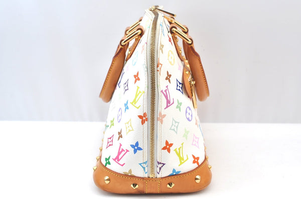 Authentic Louis Vuitton Monogram Multicolor Alma PM Hand Bag M92647 White 3955I