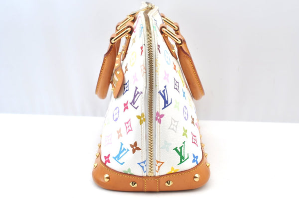 Authentic Louis Vuitton Monogram Multicolor Alma PM Hand Bag M92647 White 3955I