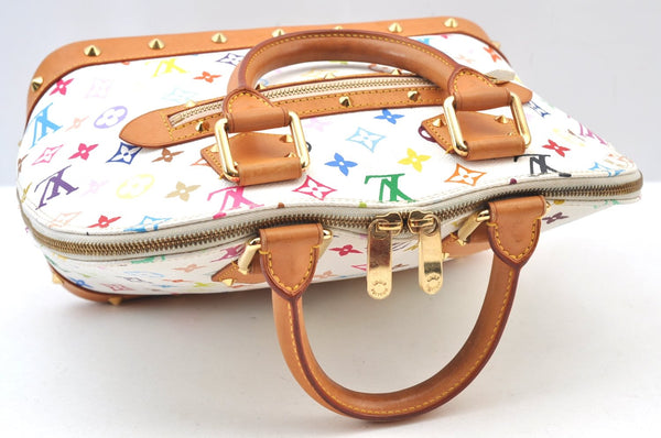 Authentic Louis Vuitton Monogram Multicolor Alma PM Hand Bag M92647 White 3955I