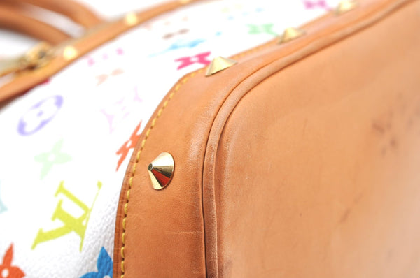 Authentic Louis Vuitton Monogram Multicolor Alma PM Hand Bag M92647 White 3955I
