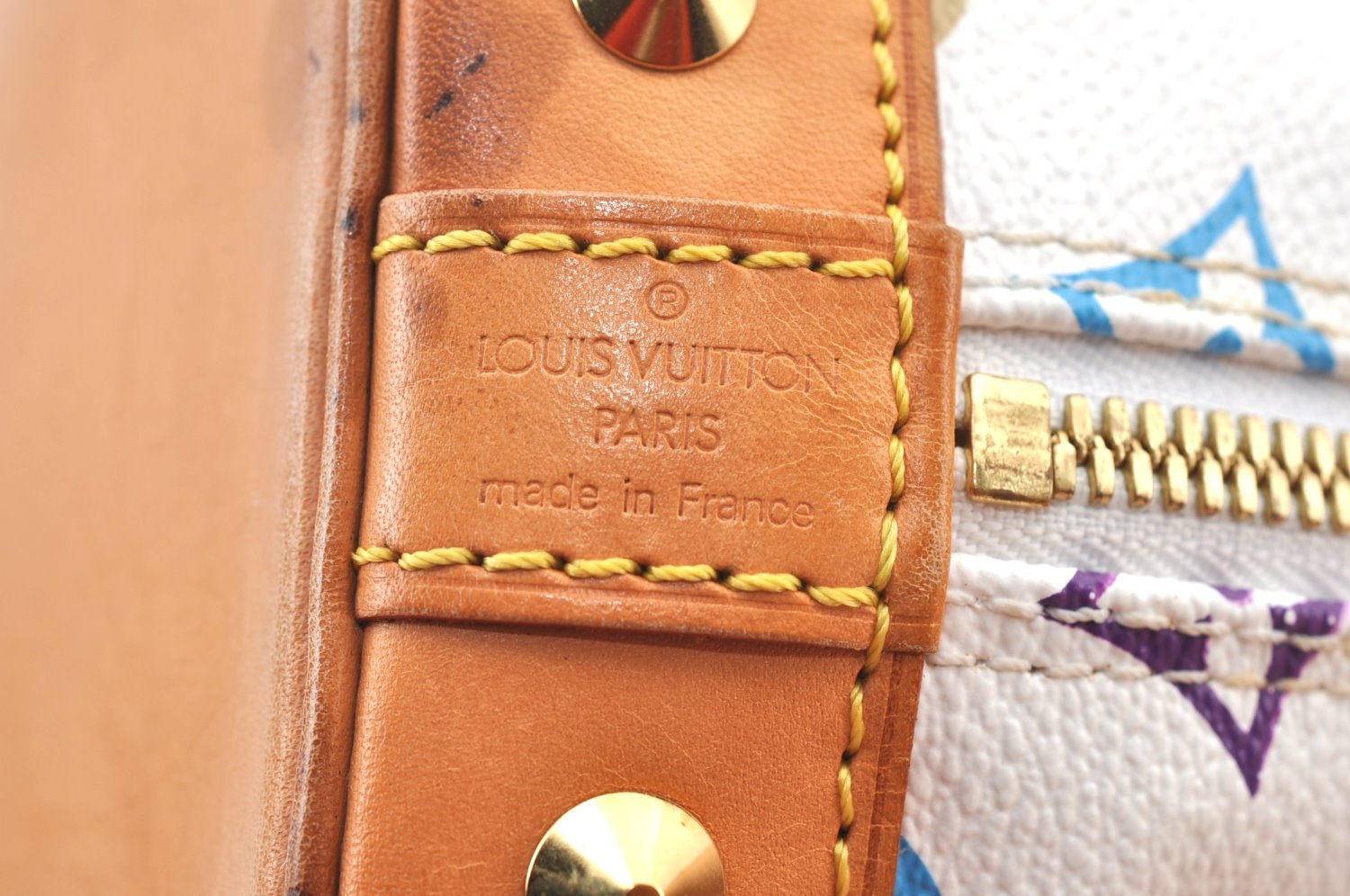 Authentic Louis Vuitton Monogram Multicolor Alma PM Hand Bag M92647 White 3955I