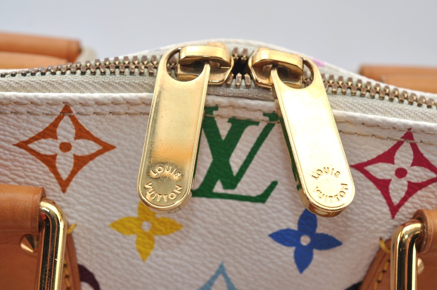 Authentic Louis Vuitton Monogram Multicolor Alma PM Hand Bag M92647 White 3955I