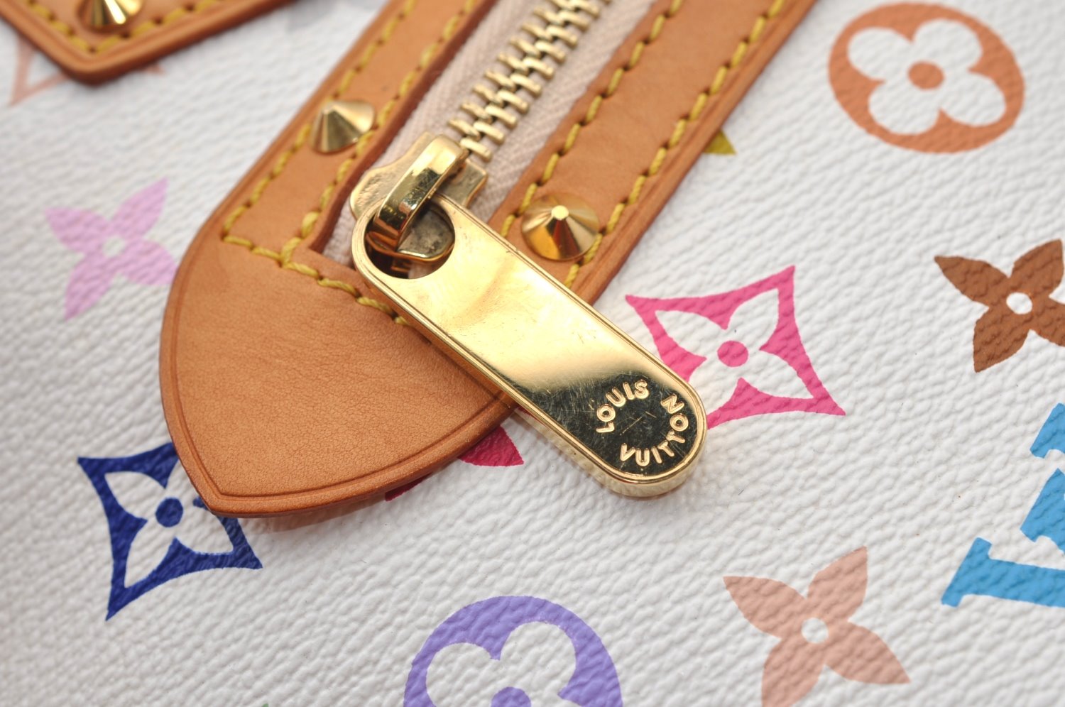 Authentic Louis Vuitton Monogram Multicolor Alma PM Hand Bag M92647 White 3955I