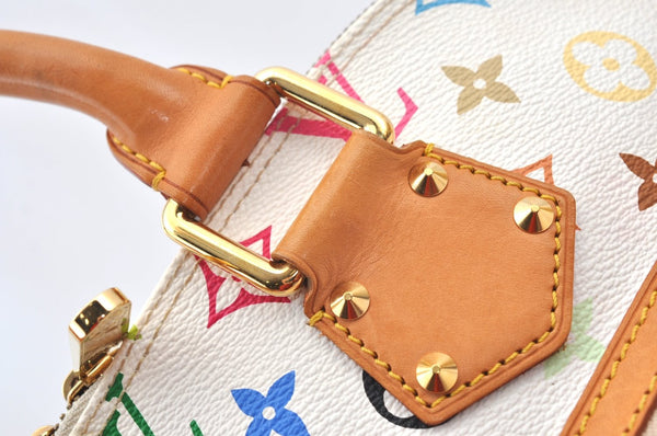 Authentic Louis Vuitton Monogram Multicolor Alma PM Hand Bag M92647 White 3955I