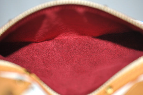 Authentic Louis Vuitton Monogram Multicolor Alma PM Hand Bag M92647 White 3955I