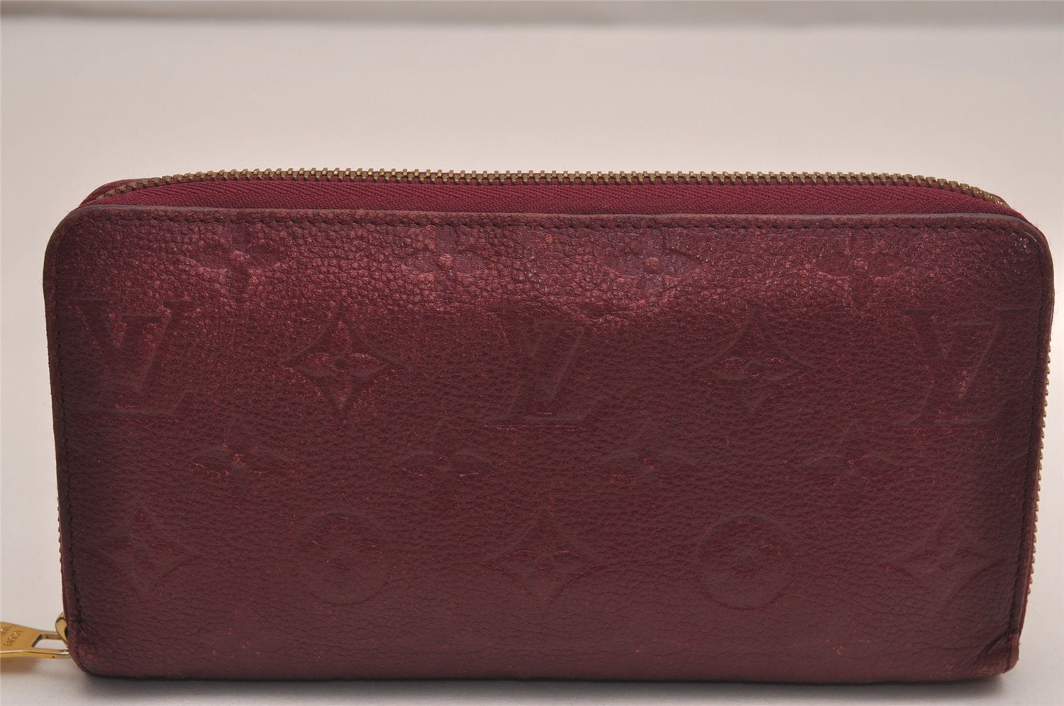 Authentic Louis Vuitton Monogram Empreinte Zippy Wallet Purple M60549 LV 3955J