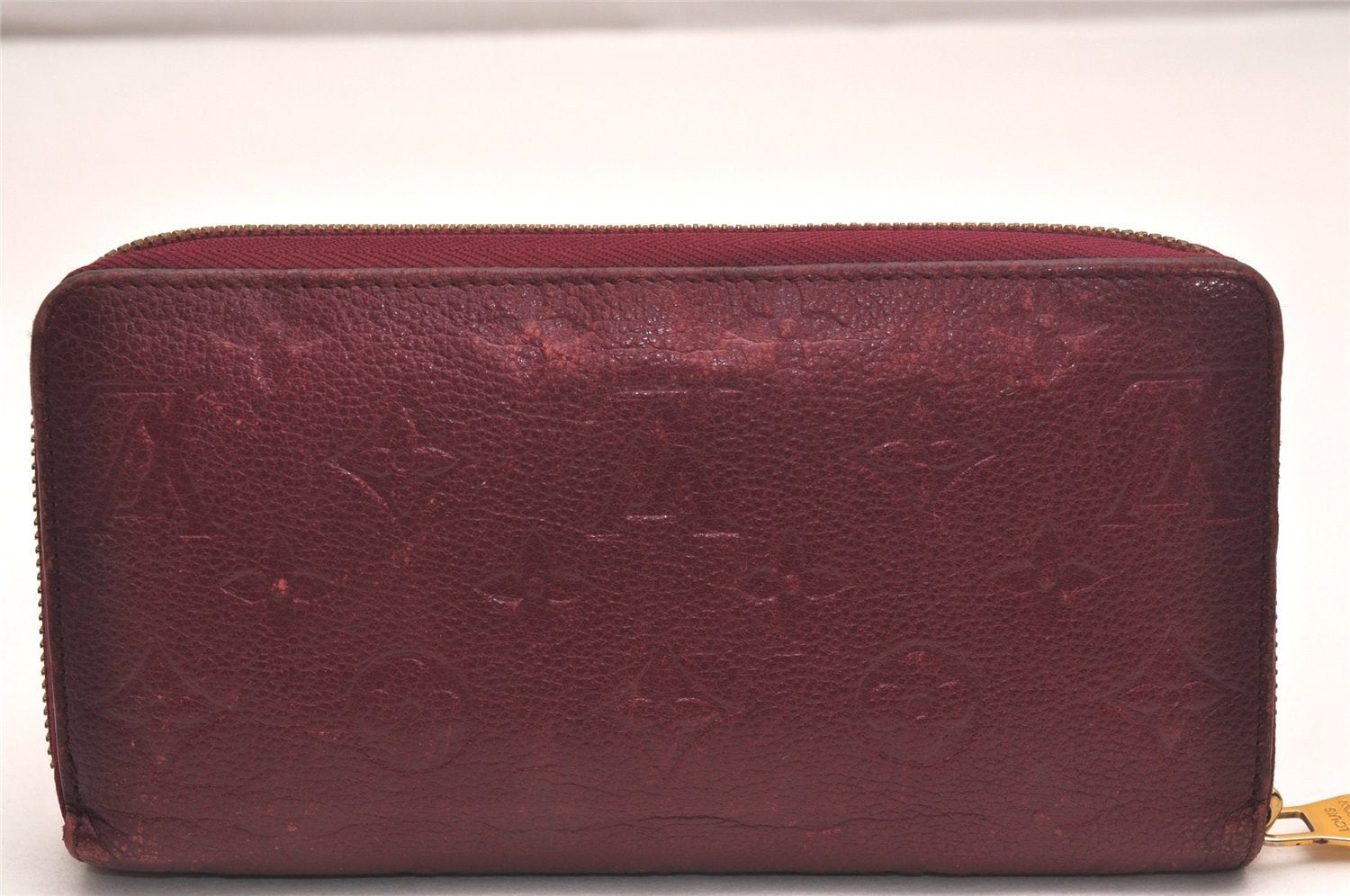 Authentic Louis Vuitton Monogram Empreinte Zippy Wallet Purple M60549 LV 3955J