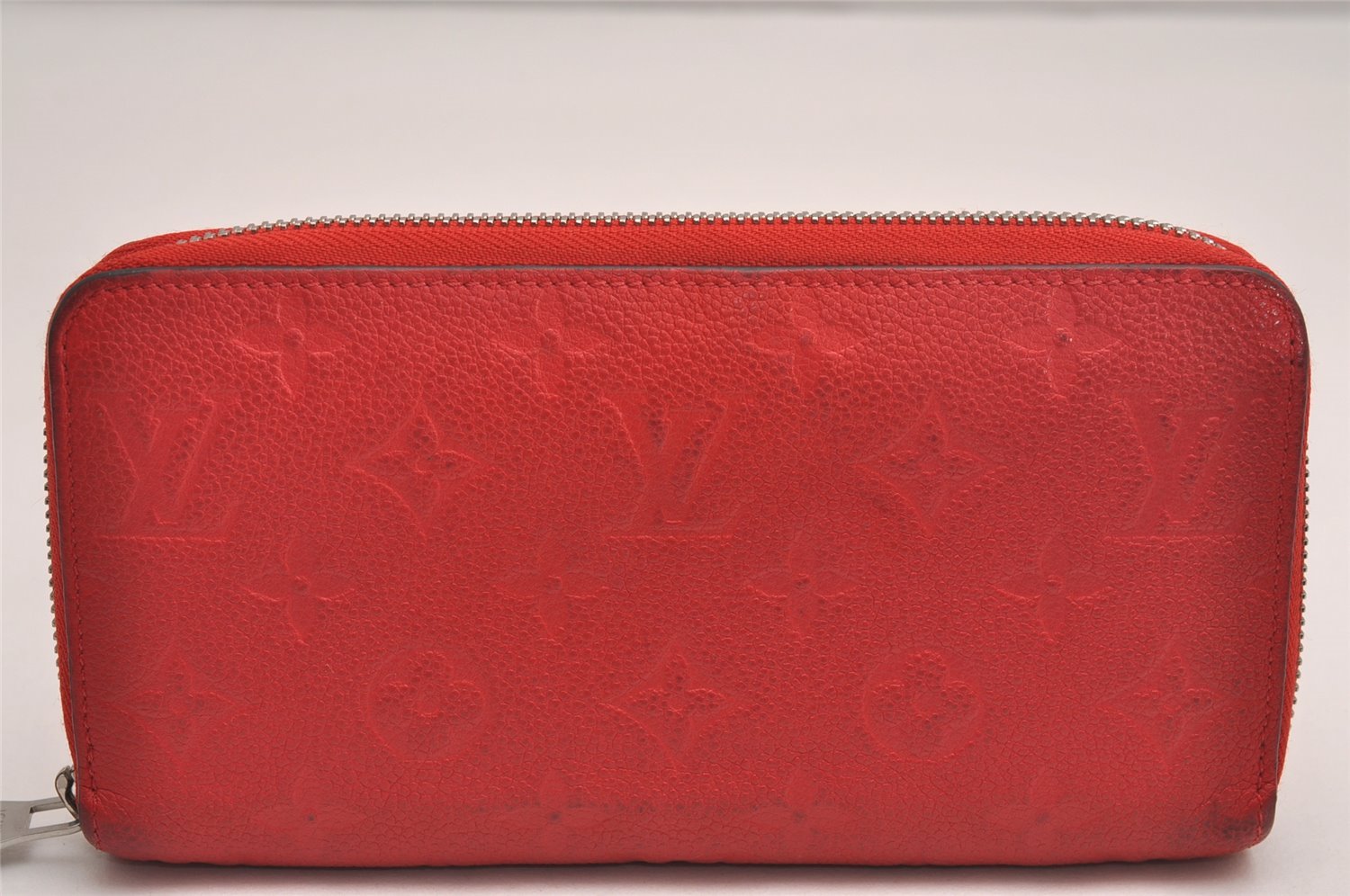 Authentic Louis Vuitton Monogram Empreinte Zippy Wallet Red M60547 LV 3956J