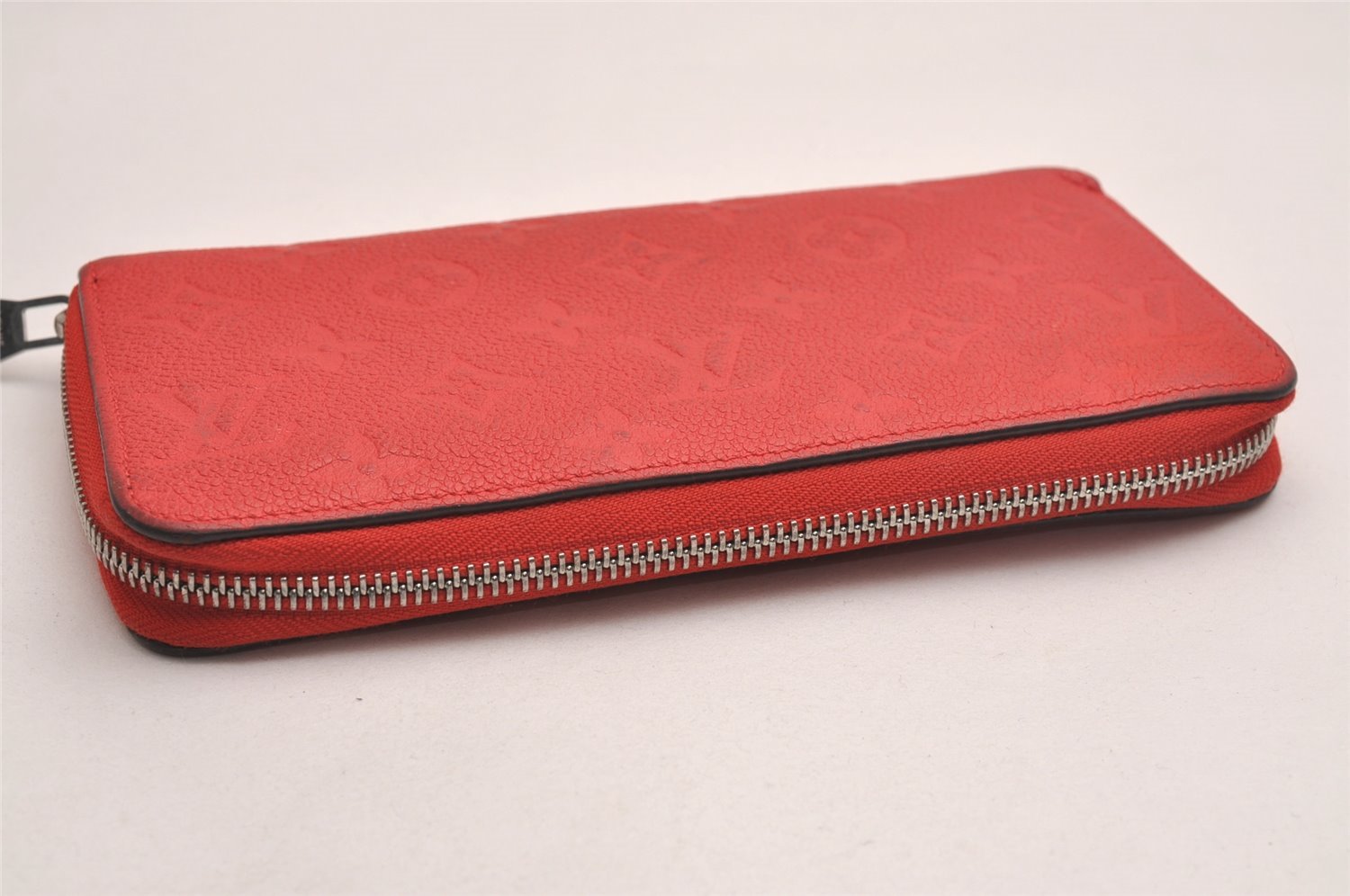 Authentic Louis Vuitton Monogram Empreinte Zippy Wallet Red M60547 LV 3956J