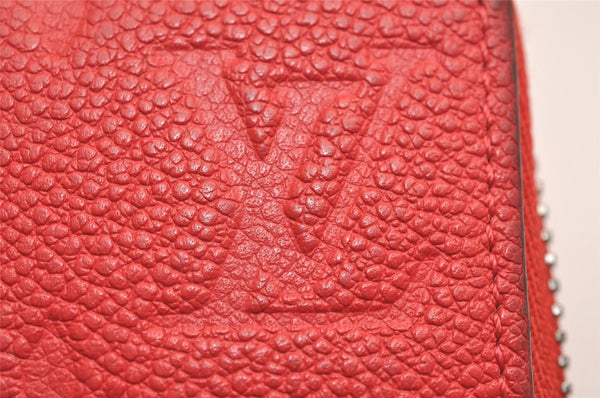 Authentic Louis Vuitton Monogram Empreinte Zippy Wallet Red M60547 LV 3956J