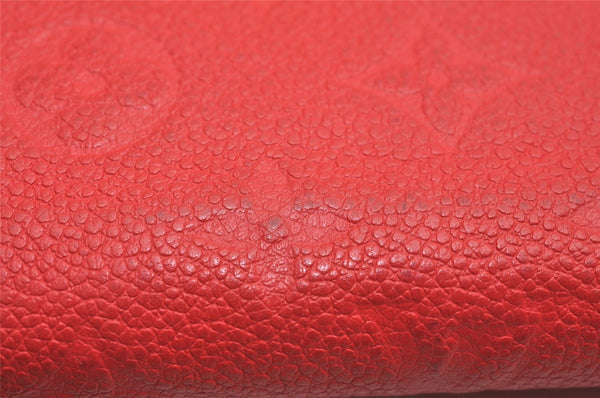 Authentic Louis Vuitton Monogram Empreinte Zippy Wallet Red M60547 LV 3956J