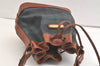 Authentic POLO Ralph Lauren Check Pattern PVC Leather Drawstring Bag Green 3956K