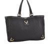Authentic GUCCI Abbey Shoulder Tote Bag GG Canvas Leather 141472 Black 3957J